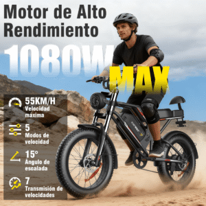 Honeywhale K6S Bicicleta Eléctrica Plegable 1080W Neumáticos Fat 20x4" Batería 48V 15.6Ah - Imagem 9