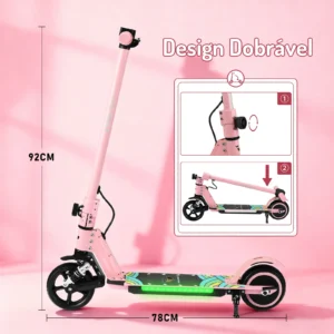 Honeywhale E10S - Patinete Eléctrico Infantil Plegable Rosa 180W - Imagem 2
