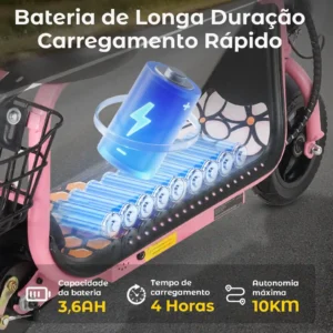Honeywhale JL006 Scooter Eléctrico Infantil con Luzes RGB Bluetooth Motor 300W Batería 3.6Ah y Kit de Proteção - Imagem 3