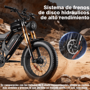 Honeywhale K6S Bicicleta Eléctrica Plegable 1080W Neumáticos Fat 20x4" Batería 48V 15.6Ah - Imagem 6