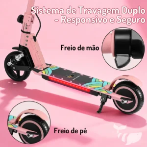 Honeywhale E10S - Patinete Eléctrico Infantil Plegable Rosa 180W - Imagem 5