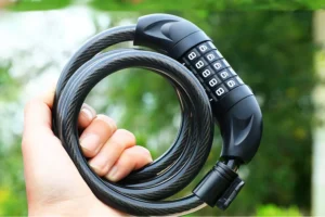 Honey Whale Cadeado de Bicicleta con Cabo de Aço, Segredo de 5 Dígitos y Suporte de Fixação - Imagen 4