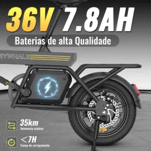 Honeywhale B20 Bicicleta Eléctrica Plegable Motor 350W 36V 7.8AH Pneu 14" Freno de Disco - Imagen 3