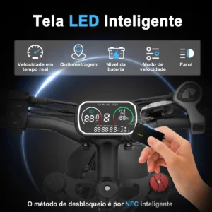 Honeywhale K6 PRO Bicicleta Eléctrica Pneu Fat 20x4.0 Desbloqueio NFC Motor 850W Batería 48V 15.6Ah - Imagen 6
