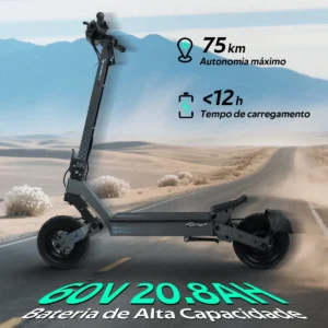 HONEYWHALE H4 Patinete Eléctrico Plegable Gris oscuro 60V 2400W con Ruedas 11" y Luz LED - Imagen 5