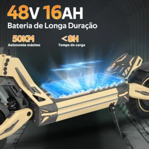 Patinete Eléctrico Plegable HONEYWHALE G2 PRO Amarillo Aluminio LED Freno de Disco Suspensión delantera y Traseira - Imagem 8