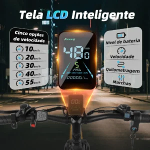 Honeywhale BK08 Bicicleta Eléctrica Pneu Fat 26x4" Motor Duplo 1050W*2 Batería 48V 23.5Ah 21V - Imagen 6