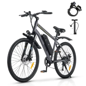 Honeywhale S8 Bicicleta Eléctrica de Montanha Llanta 26 Motor 450W Batería 36V 15Ah 7 Velocidades E-Bike para Todo Tipo de Terreno Estradas y Praias