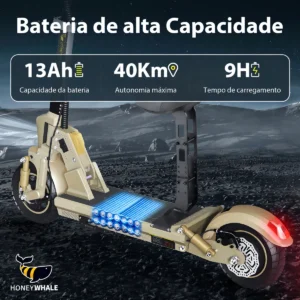 Honeywhale C1 Patinete Eléctrico con Banco Motor 980W Batería 13Ah autonomía 40km Duplo Amortecimento y Frenos de disco - Imagen 2
