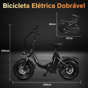 Honeywhale BK05 Bicicleta Eléctrica Plegable 500W Neumáticos Fat 16x4" Batería 48V 10.4Ah Negra - Imagen 2
