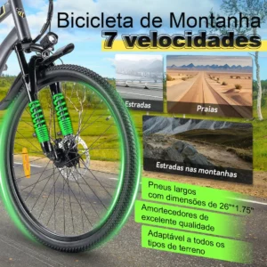 Honeywhale S8 Bicicleta Eléctrica de Montanha Llanta 26 Motor 450W Batería 36V 15Ah 7 Velocidades E-Bike para Todo Tipo de Terreno Estradas y Praias - Imagen 4