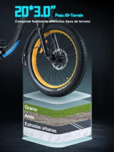 Honeywhale BW02 Bicicleta Eléctrica Plegable Pneu 20x3.0 Motor 790W Batería 48V 10.4Ah - Imagen 4