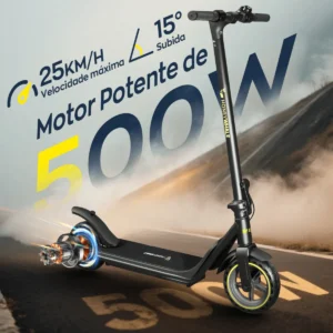 HONEYWHALE Patinete Eléctrico M1 Lite 500W Negro-Amarillo Plegable con Bluetooth y LED - Imagen 6