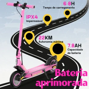 Patinete Plegable HONEYWHALE S2 MAX Rosa Aluminio Bluetooth LED Freno de Disco 120kg - Imagen 7