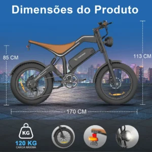 Honeywhale K6 PRO Bicicleta Eléctrica Pneu Fat 20x4.0 Desbloqueio NFC Motor 850W Batería 48V 15.6Ah - Imagen 8