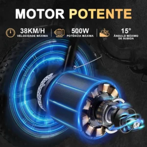 Honeywhale BK05 Bicicleta Eléctrica Plegable 500W Neumáticos Fat 16x4" Batería 48V 10.4Ah Negra - Imagen 5