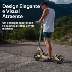 Patinete Eléctrico Plegable HONEYWHALE G2 PRO Amarillo Aluminio LED Freno de Disco Suspensión delantera y Traseira - Imagem 6