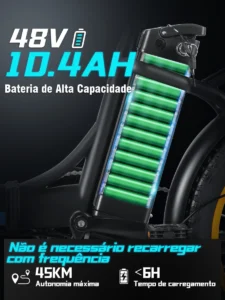 Honeywhale BW02 Bicicleta Eléctrica Plegable Pneu 20x3.0 Motor 790W Batería 48V 10.4Ah - Imagen 2