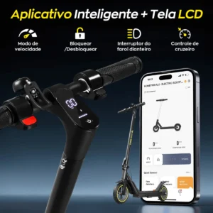 HONEYWHALE Patinete Eléctrico M1 Lite 500W Negro-Amarillo Plegable con Bluetooth y LED - Imagen 5