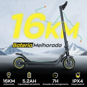 HONEYWHALE Patinete Eléctrico M1 Lite 500W Negro-Amarillo Plegable con Bluetooth y LED - Imagen 4