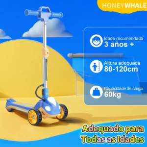 Patinete Eléctrico Infantil Honeywhale RM2 PRO Bluetooth Luces LED 3 Ruedas ajustable - Imagen 4