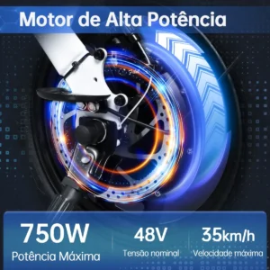 Honeywhale S6-S Bicicleta Eléctrica Plegable Motor 750W 48V Amortecedor Pneu 14" LCD - Imagen 2