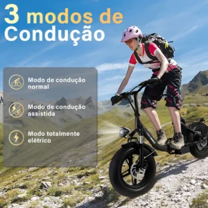 Honeywhale BK05 Bicicleta Eléctrica Plegable 500W Neumáticos Fat 16x4" Batería 48V 10.4Ah Negra - Imagen 3