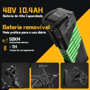 Honeywhale F6 PRO-S Bicicleta Eléctrica Plegable Pneu Fat 20x4" Motor 900W Batería 48V 10.4Ah - Imagen 2
