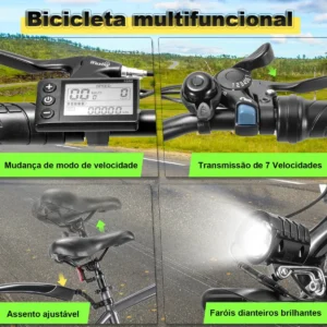 Honeywhale S8 Bicicleta Eléctrica de Montanha Llanta 26 Motor 450W Batería 36V 15Ah 7 Velocidades E-Bike para Todo Tipo de Terreno Estradas y Praias - Imagen 6