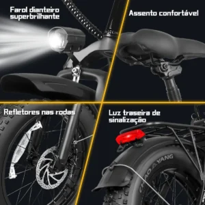 Honeywhale F6 PRO-S Bicicleta Eléctrica Plegable Pneu Fat 20x4" Motor 900W Batería 48V 10.4Ah - Imagen 5