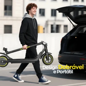 HONEYWHALE Patinete Eléctrico M1 Lite 500W Negro-Amarillo Plegable con Bluetooth y LED - Imagen 2