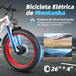 Honeywhale BK08 Bicicleta Eléctrica Pneu Fat 26x4" Motor Duplo 1050W*2 Batería 48V 23.5Ah 21V - Imagen 4