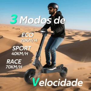 HONEYWHALE H4 Patinete Eléctrico Plegable Gris oscuro 60V 2400W con Ruedas 11" y Luz LED - Imagen 4