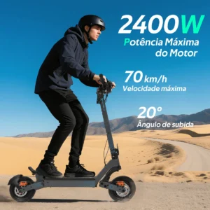 HONEYWHALE H4 Patinete Eléctrico Plegable Gris oscuro 60V 2400W con Ruedas 11" y Luz LED - Imagen 3