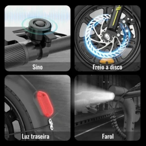 Honeywhale B20 Bicicleta Eléctrica Plegable Motor 350W 36V 7.8AH Pneu 14" Freno de Disco - Imagen 5