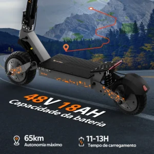 HONEYWHALE H2-Dual Patinete Plegable Negro Aluminio LED Freno de Disco 150kg - Imagen 2