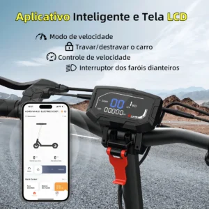 HONEYWHALE T4B-N Patinete Eléctrico Plegable 1000W 55km/h autonomía 50km Rojo - Imagem 7