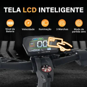Patinete Eléctrico Plegable HONEYWHALE G2 PRO Amarillo Aluminio LED Freno de Disco Suspensión delantera y Traseira - Imagem 4