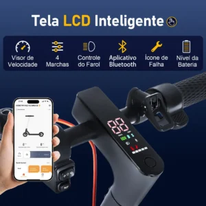 HONEYWHALE M2 MAX-B Patinete Eléctrico Plegable Negro/Naranja 36V 500W con Bluetooth, Luz LED y Freno de Disco - Imagem 3