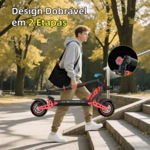 HONEYWHALE T4B-N Patinete Eléctrico Plegable 1000W 55km/h autonomía 50km Rojo - Imagem 5