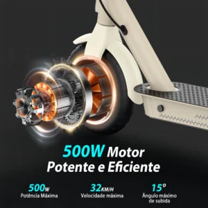 HONEYWHALE E9T Patinete Eléctrico Plegable Amarillo em Liga de Aluminio con Bluetooth y Luz LED - Imagen 5