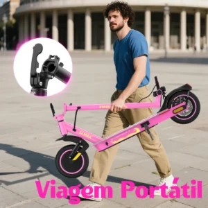 Patinete Plegable HONEYWHALE S2 MAX Rosa Aluminio Bluetooth LED Freno de Disco 120kg - Imagen 3