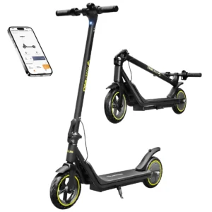 HONEYWHALE Patinete Eléctrico M1 Lite 500W Negro-Amarillo Plegable con Bluetooth y LED