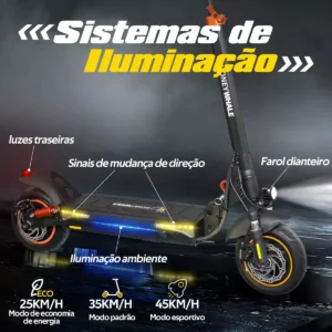 HONEYWHALE T4A Patinete Eléctrico Plegable Negro 750W 48V 10Ah Bluetooth LED Freno de Disco - Imagem 2