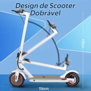 HONEYWHALE Patinete Eléctrico M2 Pro 500W Plegable 8,5" Blanco con Bluetooth y LED - Imagem 3