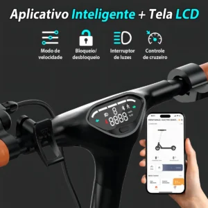 HONEYWHALE E9T Patinete Eléctrico Plegable Amarillo em Liga de Aluminio con Bluetooth y Luz LED - Imagen 4