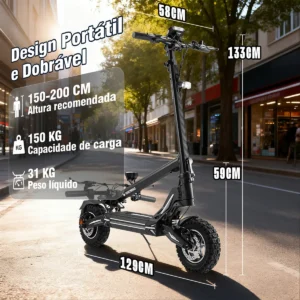 HONEYWHALE G3 Pro Patinete Eléctrico Plegable Negro 48V 1640W con Ruedas 12" y Luz LED - Imagem 3