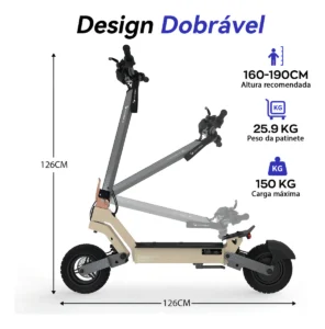 HONEYWHALE H2 Bicicleta Eléctrica Plegable Amarillo 48V 15Ah Ruedas 10" LED - Imagen 4