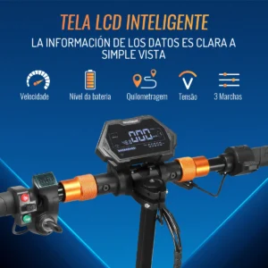 HONEYWHALE M4 Patinete Eléctrico Plegable Negro 48V 600W con Bluetooth y Luz LED - Imagem 3