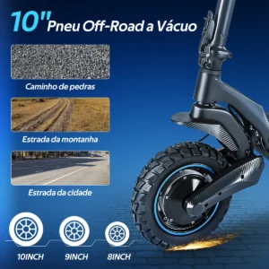 HONEYWHALE T5-2 Patinete Eléctrico Plegable Negro 48V 750W con Bluetooth y Luz LED - Imagen 4